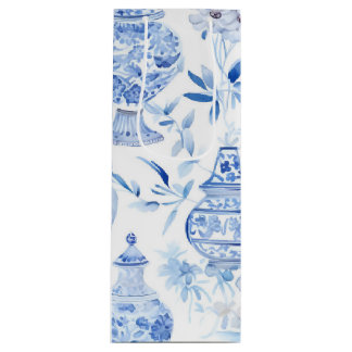 Sacola Para Vinho Chinoiserie Blue Wine Gift Bag