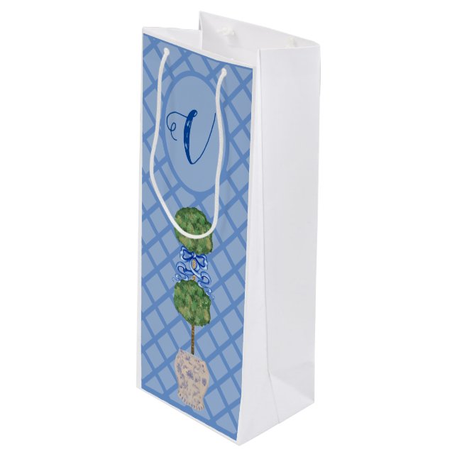 Sacola Para Vinho Chinoiserie Ginger Jar Jars Topiary Basket  (Frente inclinada)