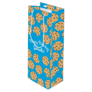 Sacola Para Vinho Chip Cookies primeiro aniversario Festa Azul