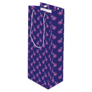 Sacola Para Vinho Christmas Gift Bag with Purple Baubles