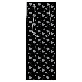 Sacola Para Vinho Cinza corações brilhantes e românticos