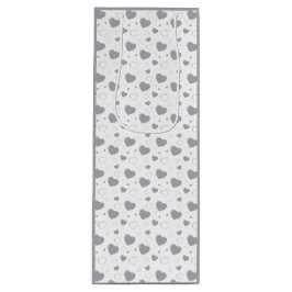 Sacola Para Vinho Cinza corações brilhantes e românticos