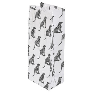 Sacola Para Vinho Cinza-leopardo e Cinza-luz