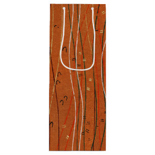 Sacola Para Vinho Cinzas Vermelhas Ondas: Arte Abstrato Japonesa Mod