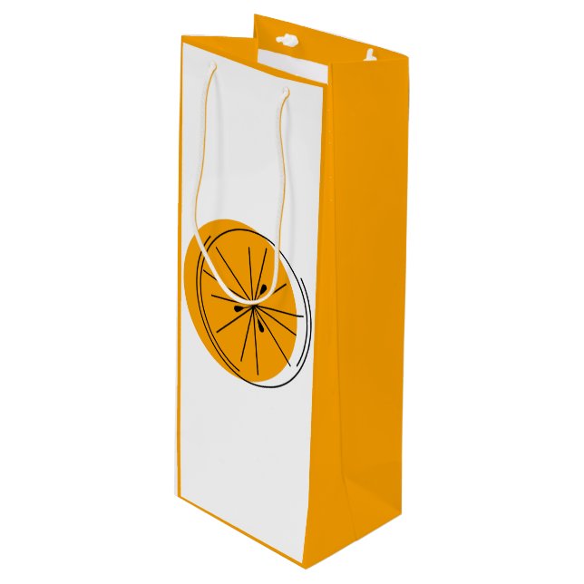 Sacola Para Vinho Citrus Orange presentbag wine larange (Frente inclinada)