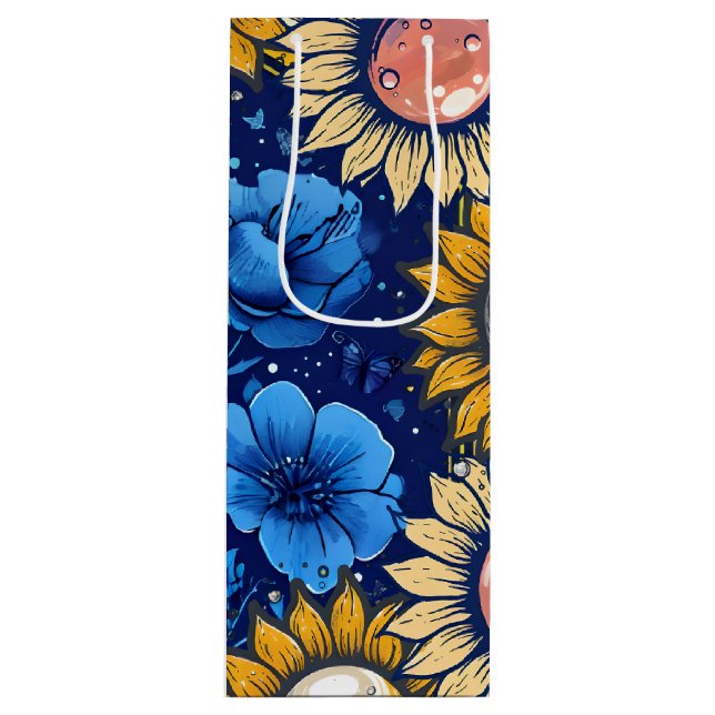 Sacola Para Vinho Cobalt Bloom  (Frente)