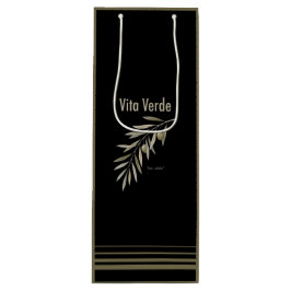 Sacola Para Vinho Coleção Vita Verde Preto