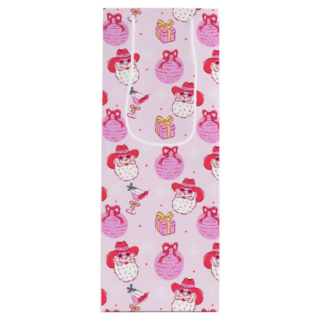 Sacola Para Vinho Coquette Disco Cowboy Santa (Frente)