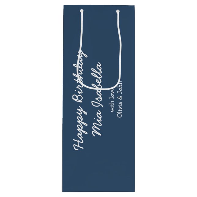 Sacola Para Vinho Cor da Tendência - Sério Blue Personalizable Gift  (Frente)