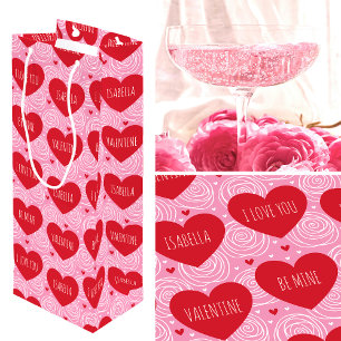 Sacola Para Vinho Coração de Amor Bonito Texto Personalizado Dia dos
