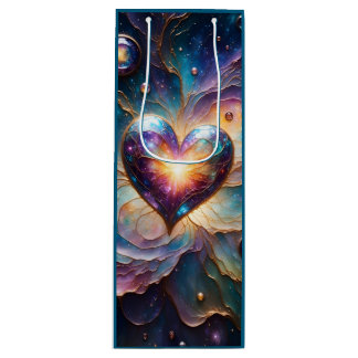 Sacola Para Vinho Coração Galáctico do Universo