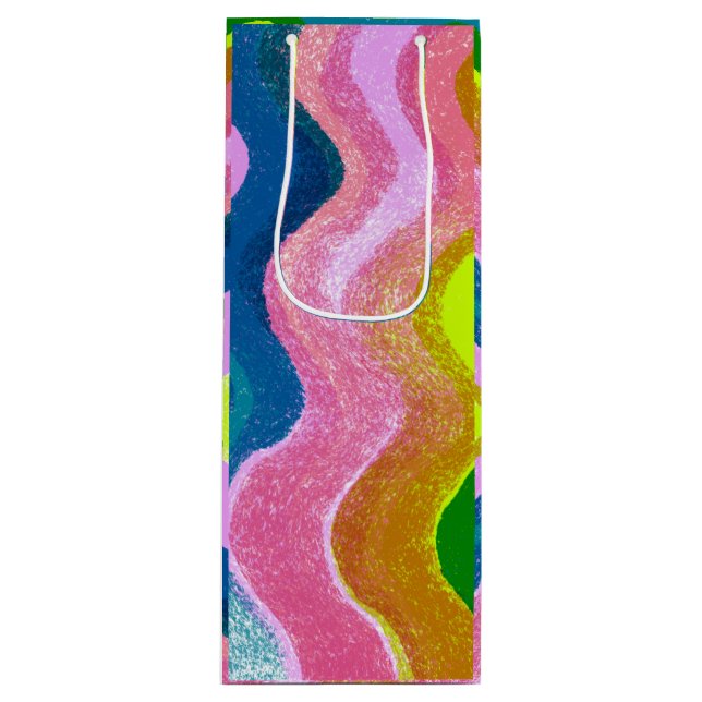 Sacola Para Vinho Cores onduladas (Frente)