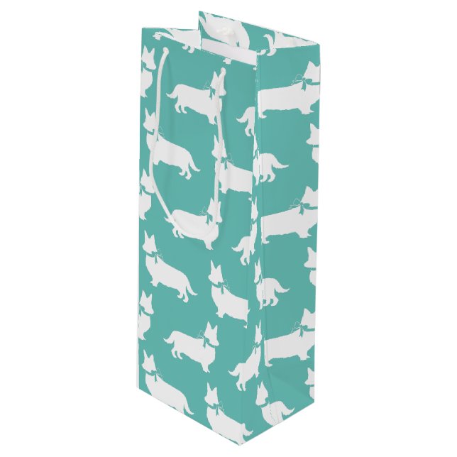 Sacola Para Vinho Corgi Puppy Dog Pembroke Welsh Wine Gift Bag (Frente inclinada)