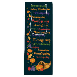 Sacola Para Vinho Cornucopia Colorida de Texto, Partido Amizade