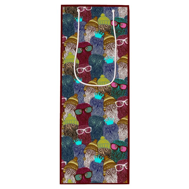 Sacola Para Vinho Coruja na coroa (Frente)