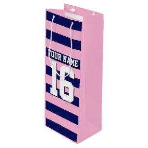 Sacola Para Vinho Cot Candy Pink Marinho Blue Team Jersey Preppy Str