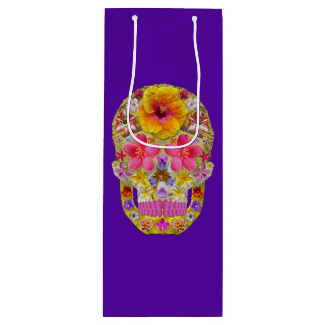 Sacola Para Vinho Crânio da Flor 4 - Tropical (Frente)