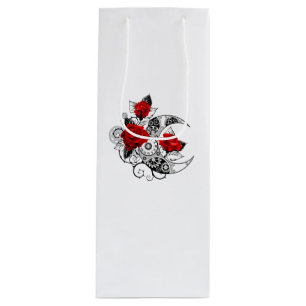 Sacola Para Vinho Crescente Mecânico com Rosas vermelhas