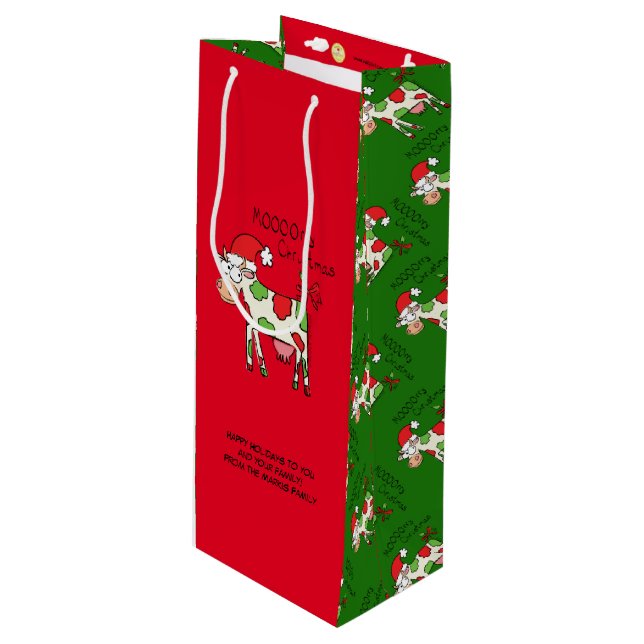 Sacola Para Vinho Crianças Cuecas de Natal (Frente inclinada)