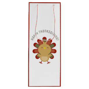 Sacola Para Vinho Cute Kawaii Turquia Feliz Partido Jante de Ação de