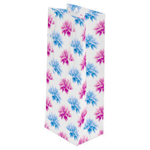 Sacola Para Vinho Dahlia Rosa, Blue Dahla, Floral, Flores