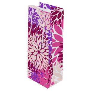 Sacola Para Vinho Dahlias Puras Pêssego Rosa