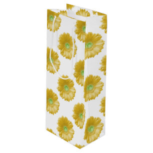 Sacola Para Vinho Daisy gerbera amarela