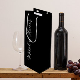 Sacola Para Vinho Dama de Honra com Letra Estilizada Preta