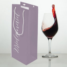 Sacola Para Vinho Dama de honra de casamento em letra estilizada lil