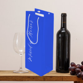 Sacola Para Vinho Dama de Honra em Azul Real com Letra Estilizada