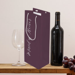 Sacola Para Vinho Dama de Honra em Letra Estilizada Berinjela