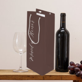 Sacola Para Vinho Dama de Honra em letra estilizada Taupe