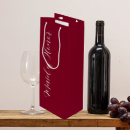 Sacola Para Vinho Dama de Honra em Script Estilizado Vermelho Cranbe