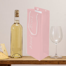 Sacola Para Vinho Dama de Honra Rosa Corado com Letra Estilizada
