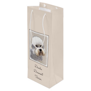 Sacola Para Vinho Dandie Dinmont Terrier pintando pintura original d