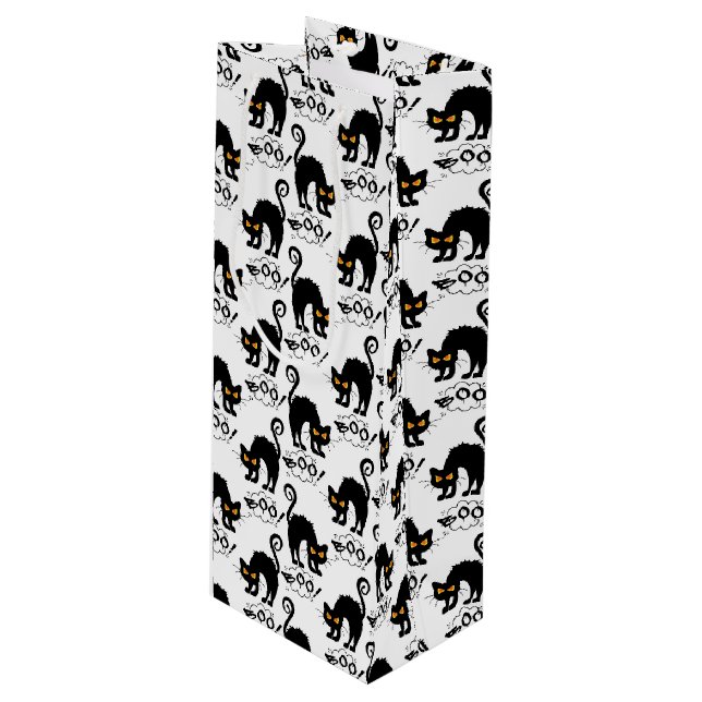 Sacola Para Vinho desenho de gato assustado (Frente inclinada)