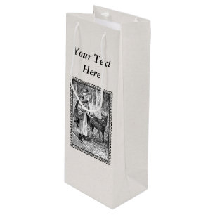 Sacola Para Vinho Desenho enquadrado do Cabelo Anel preto Vintage