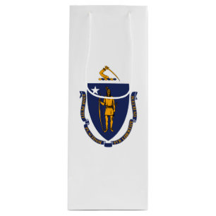 Sacola Para Vinho Design de Bandeira do Estado de Massachusetts