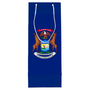 Sacola Para Vinho Design de Bandeira do Estado de Michigan