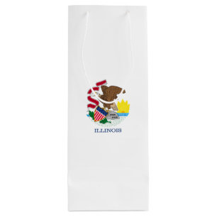 Sacola Para Vinho Design de Sinalizador do Estado de Illinois