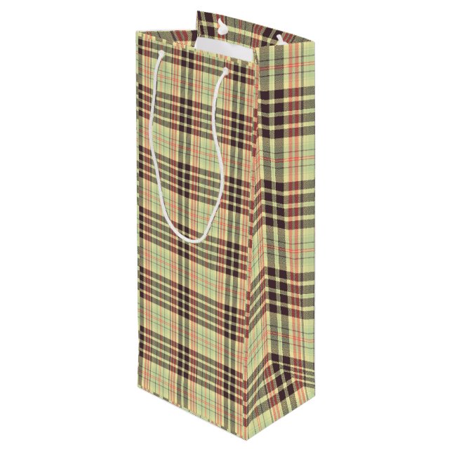 Sacola Para Vinho Design de xadrez clássica (Verso inclinado)