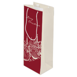 Sacola Para Vinho Design Minimalista de Mesa Feliz Natal Personaliza