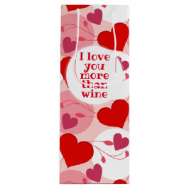 Sacola Para Vinho Dia de os namorados Engraçado de Corações Vermelho