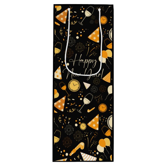 Sacola Para Vinho Dia do ano novo (Frente)