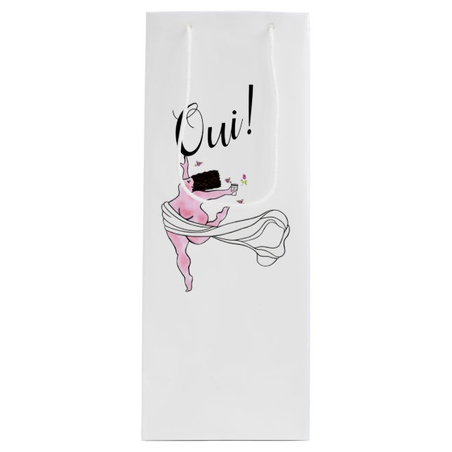 Sacola Para Vinho "Diva Com Curvas" Saco De Presente De Vinho (Frente)