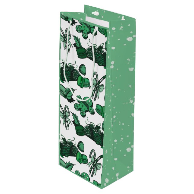 Sacola Para Vinho Doce de Feriado - Menta (Sólido) (Frente inclinada)