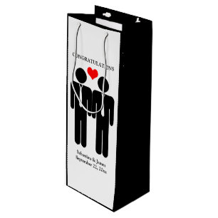 Sacola Para Vinho Dois Grupos No Gravatas Casamento Personalizáveis