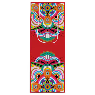Sacola Para Vinho Dragão-Tigre Mandala Wine Gift Bag