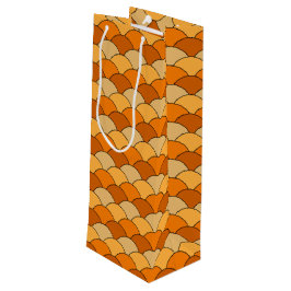 Sacola Para Vinho Dragon Scales, Fans, Waves, Seigaiha, Orange