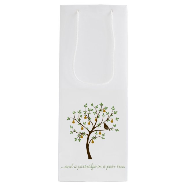 Sacola Para Vinho E um perdiz numa árvore (Frente)